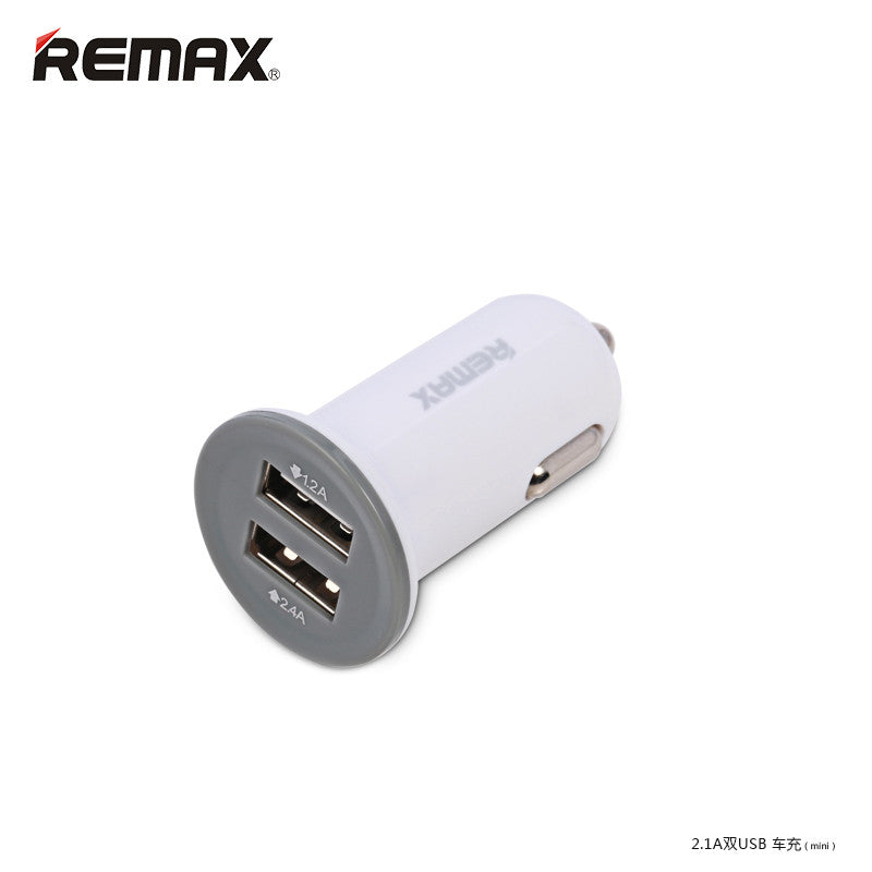 Car Charger Dual Port Mini 2.1A RCC201M - REMAX www.iremax.com